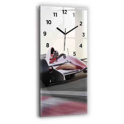 Horloge murale en verre rectangulaire Voiture de sport