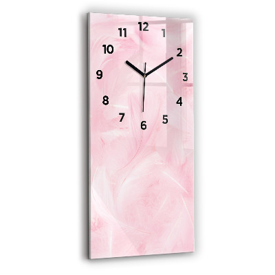 Horloge verticale en verre Plumes abstraites