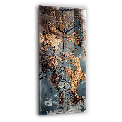 Horloge rectangulaire verticale Marbre or abstrait