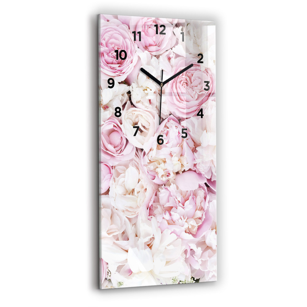 Horloge rectangulaire verticale Fleurs décoratives