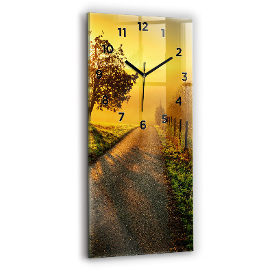 Horloge murale en verre rectangulaire Brume au lever du soleil