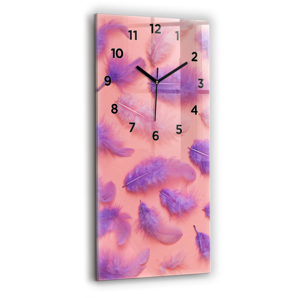 Horloge murale verticale Plumes colorées