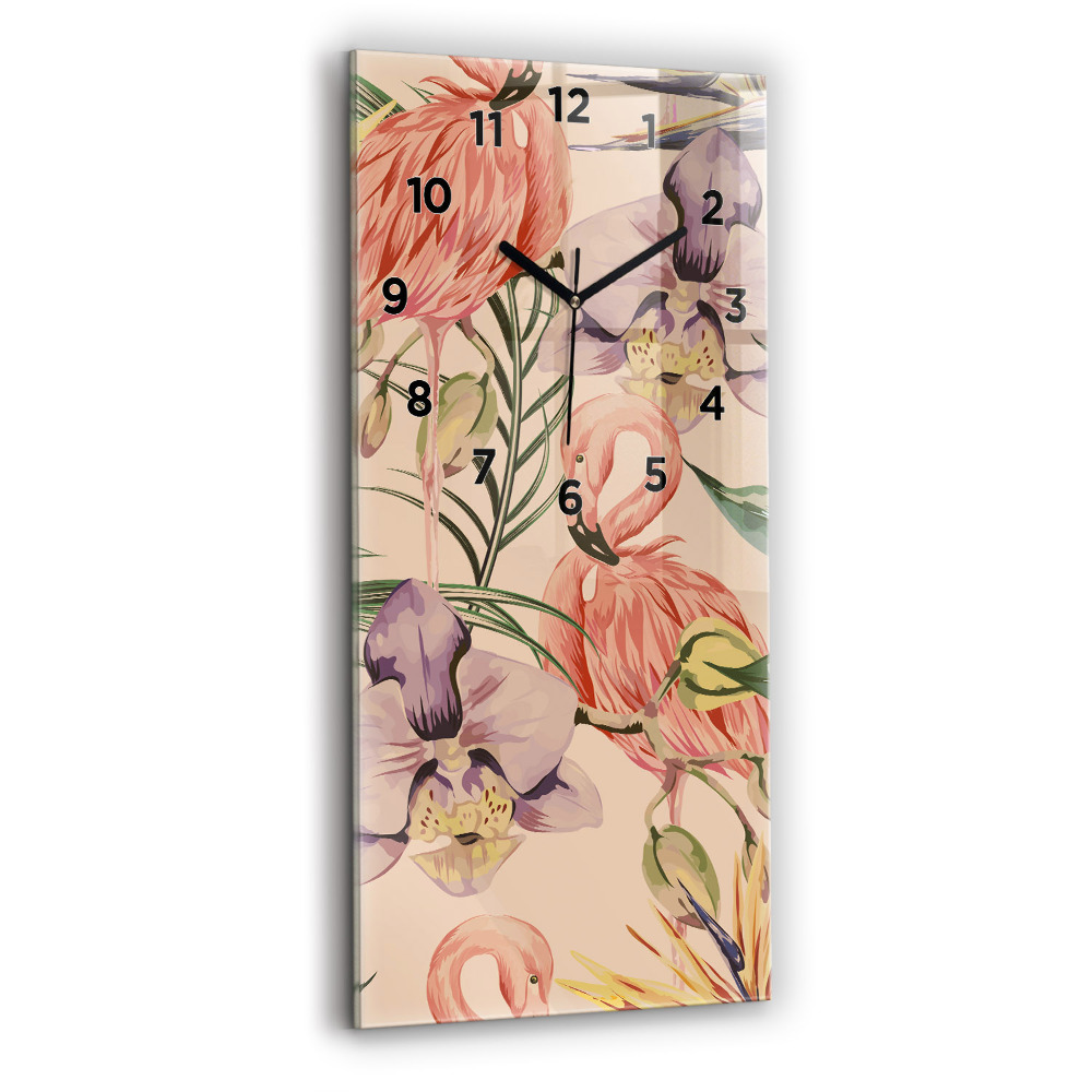 Horloge murale verticale Feuilles de palmier tropicales