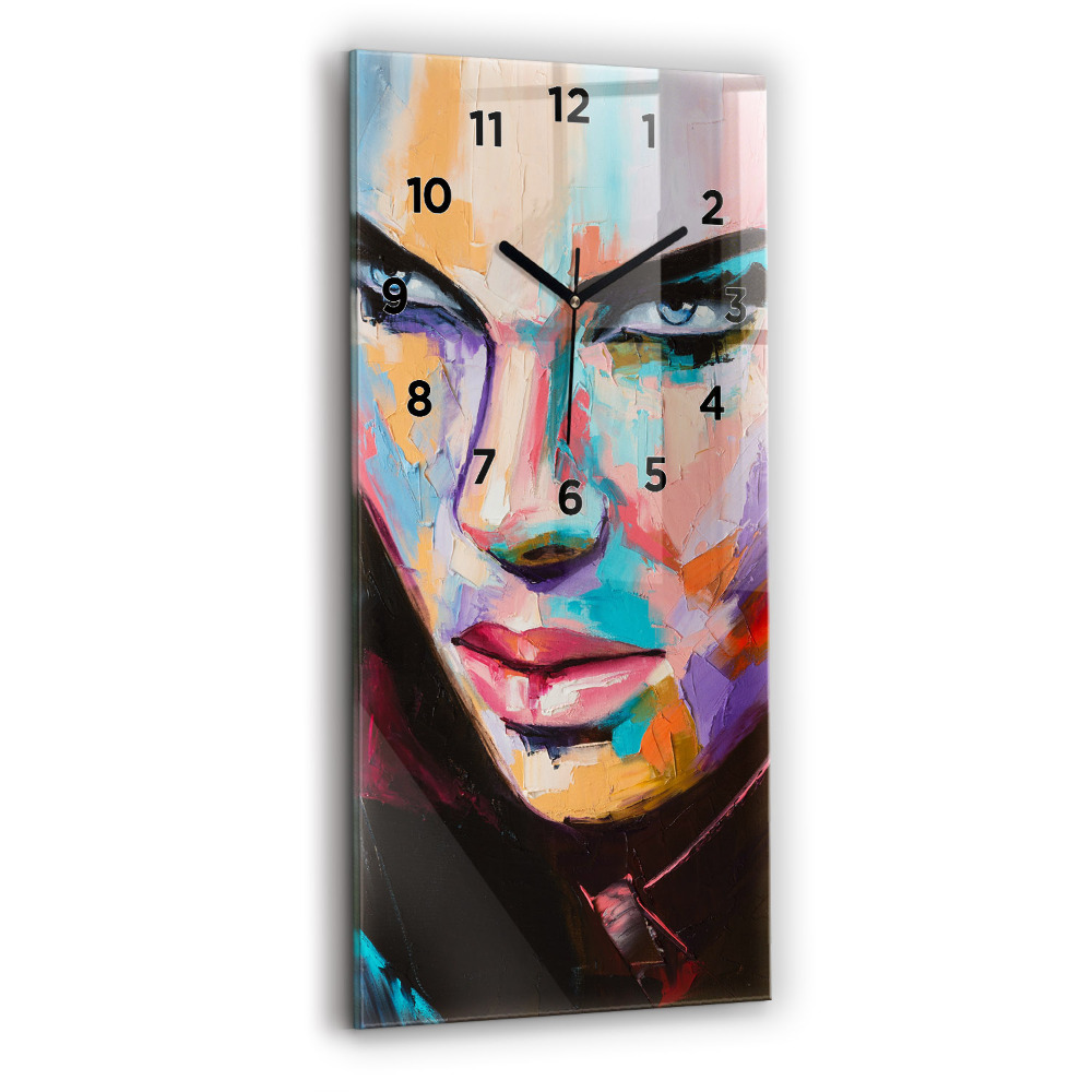 Horloge verticale en verre Portrait d'une femme