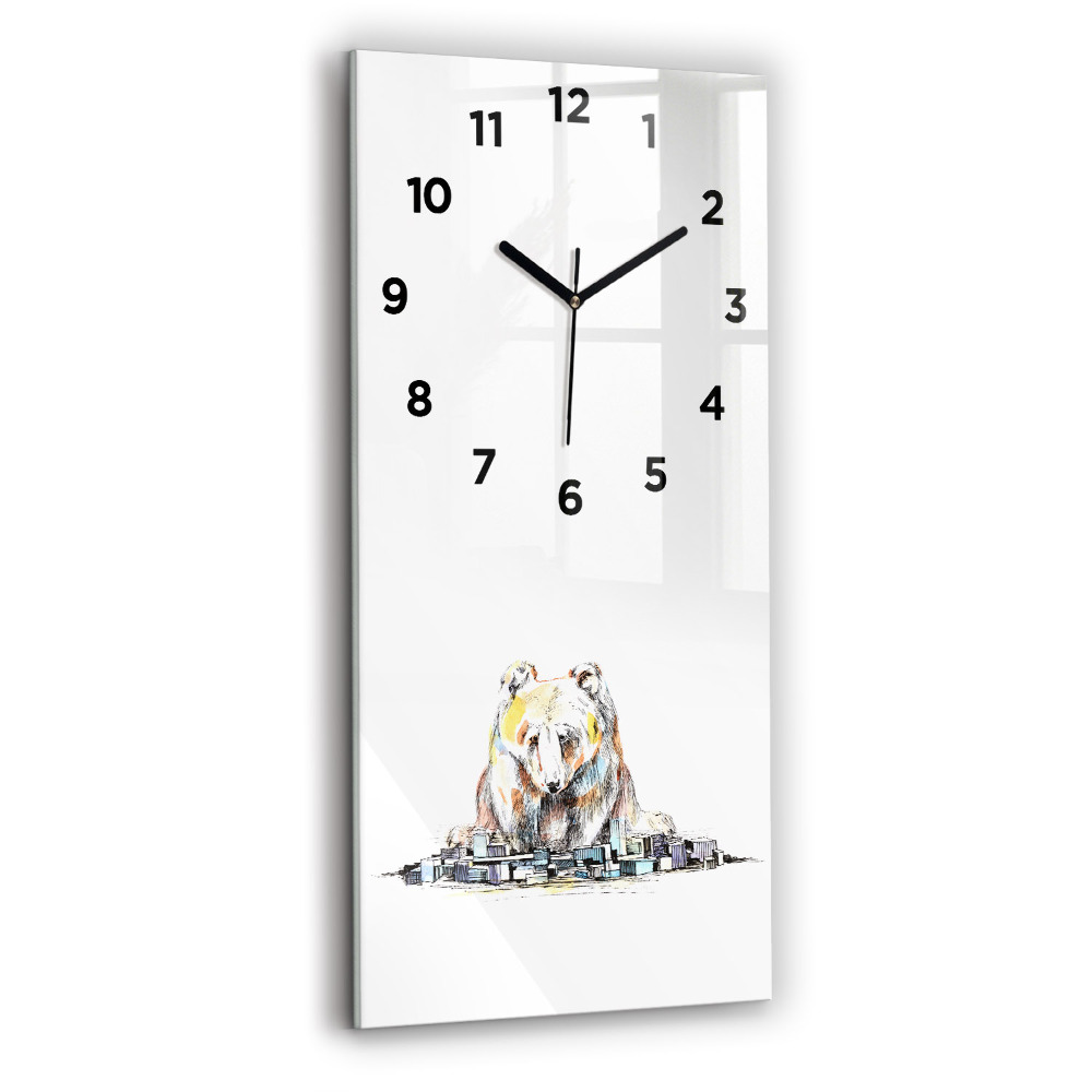 Horloge rectangulaire verticale Ville des ours abstraite