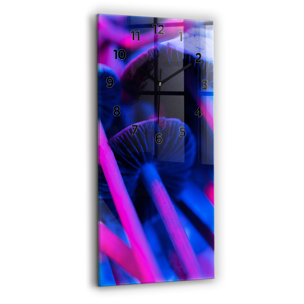 Horloge rectangulaire verticale Champignons magiques colorés