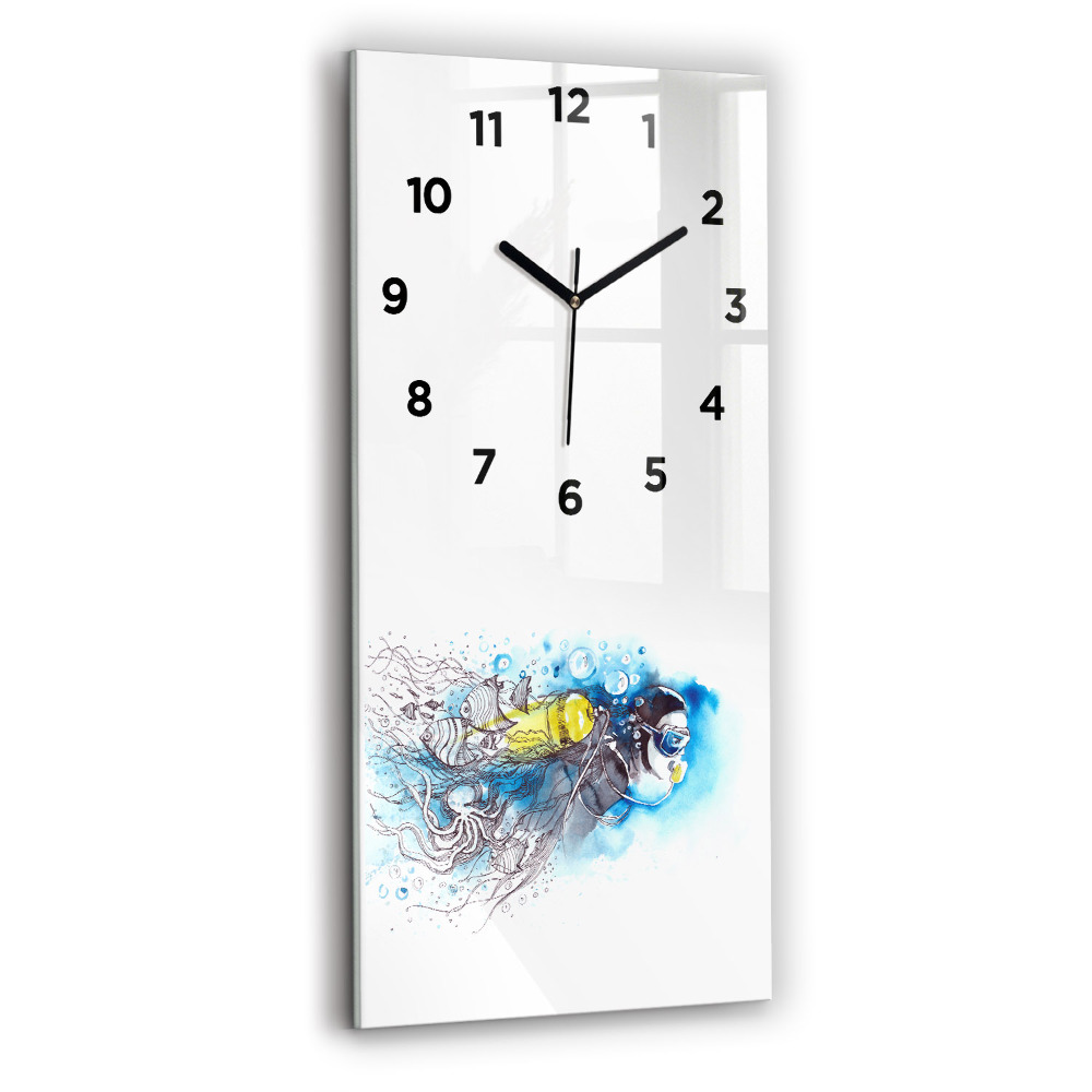 Horloge murale verticale Vie sous-marine des poissons