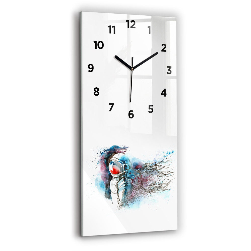 Horloge verticale en verre Astronaute abstrait