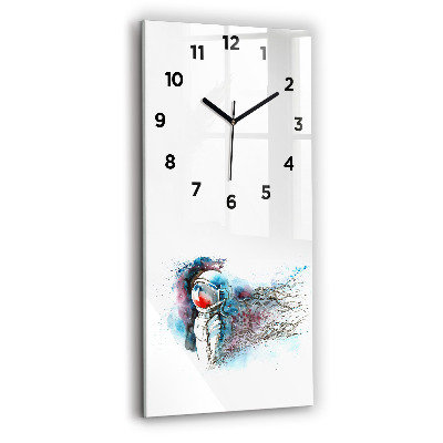 Horloge verticale en verre Astronaute abstrait