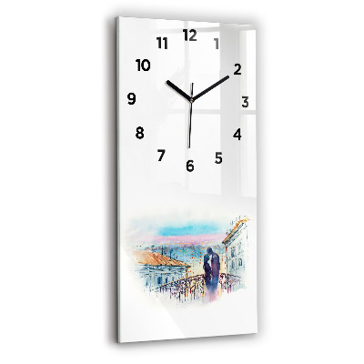 Horloge rectangulaire verticale Personnes sur aquarelle