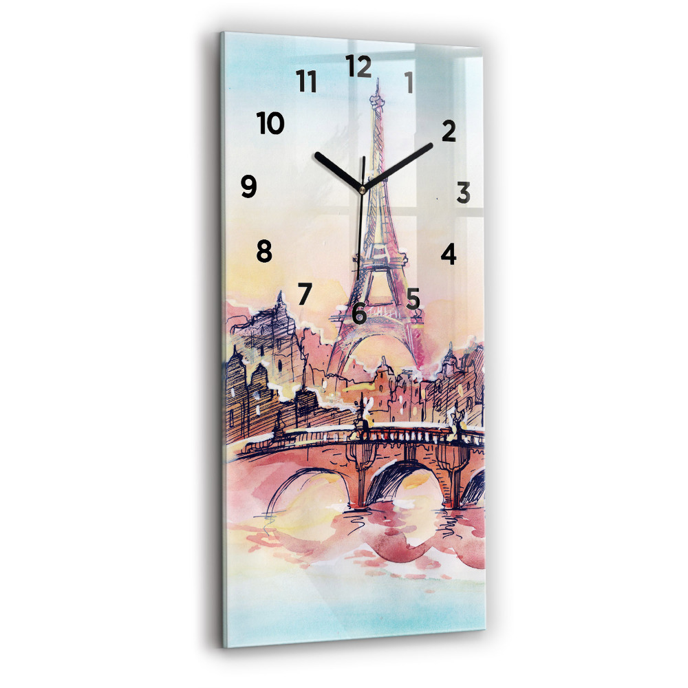 Horloge murale verticale Paysage peint de Paris