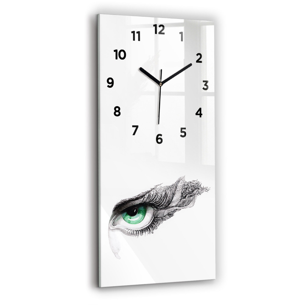 Horloge verticale en verre Oeil humain abstrait