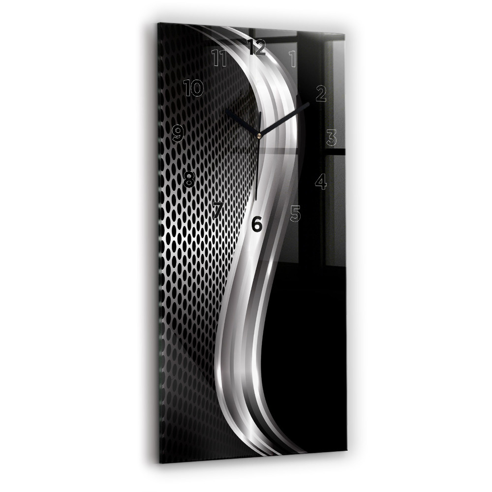 Horloge rectangulaire verticale Abstraction noire de métal