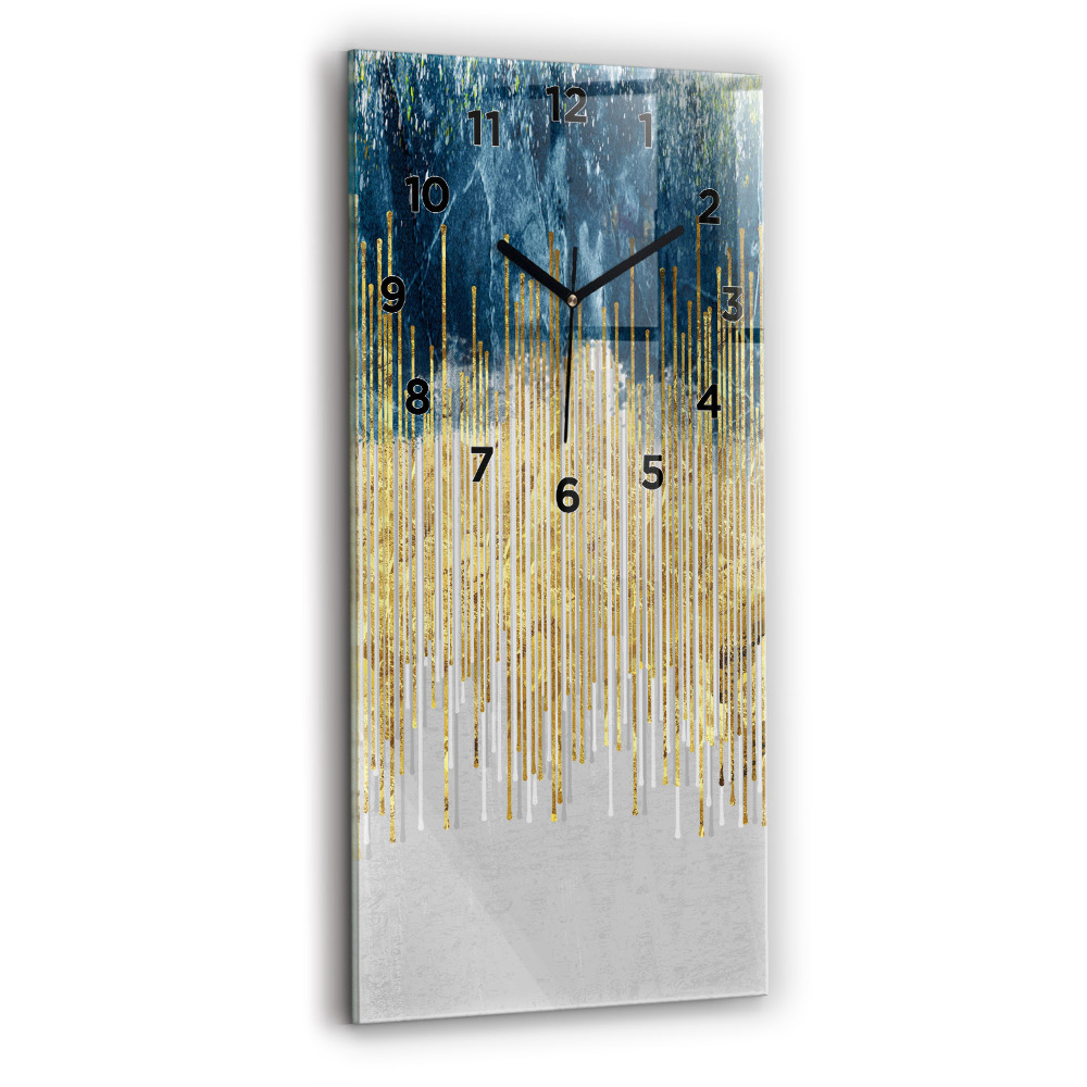 Horloge verticale en verre Motif décoratif et or