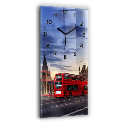 Horloge rectangulaire verticale Bus rouge de Londres