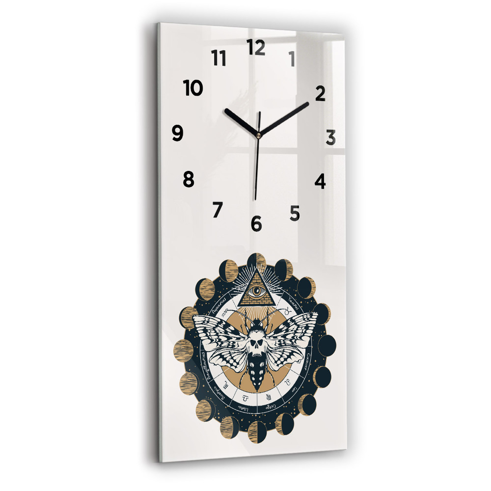 Horloge rectangulaire verticale Phases de la lune et œil
