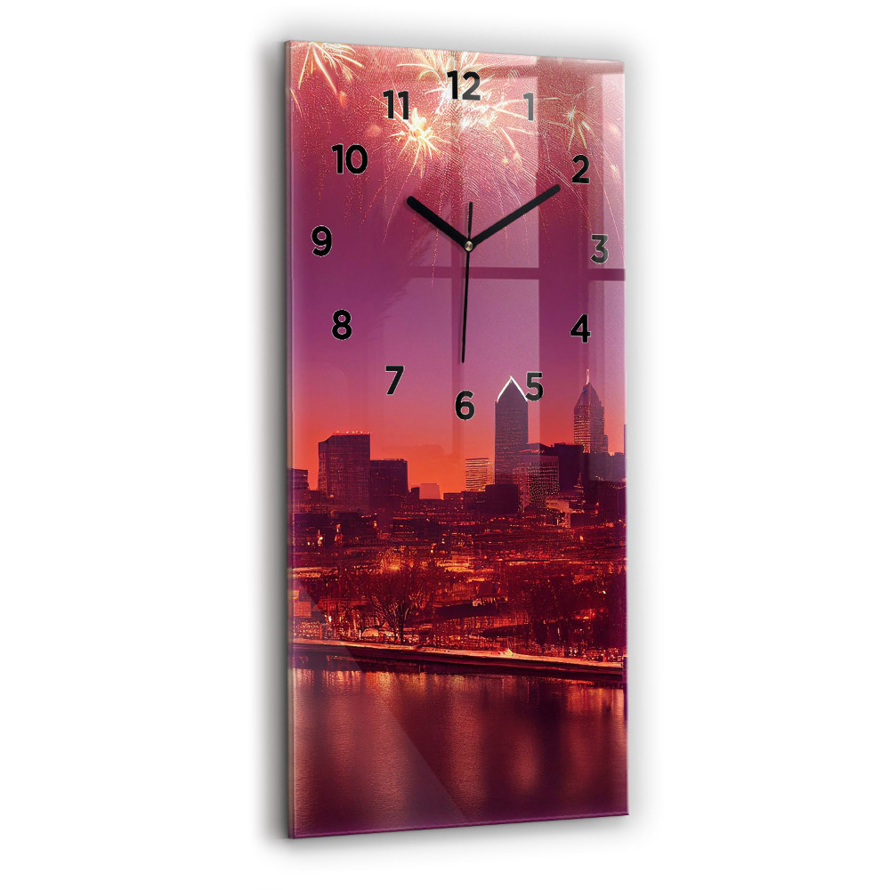 Horloge murale verticale Ville de Philadelphie la nuit