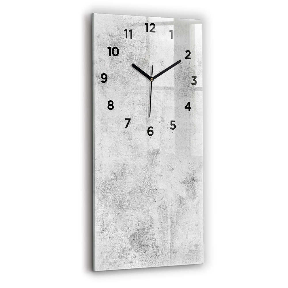 Horloge verticale en verre Mur en béton