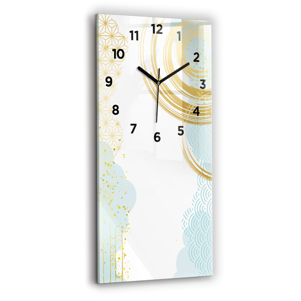 Horloge murale en verre rectangulaire Motif décoratif