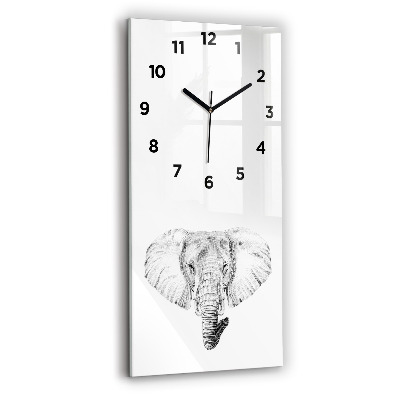 Horloge rectangulaire verticale Tête d'éléphant graphique