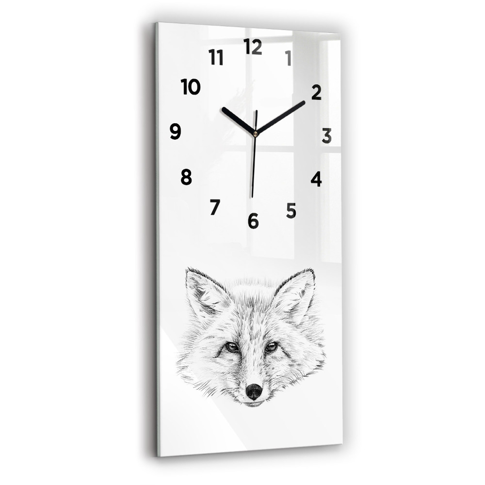 Horloge murale verticale Tête de renard graphique