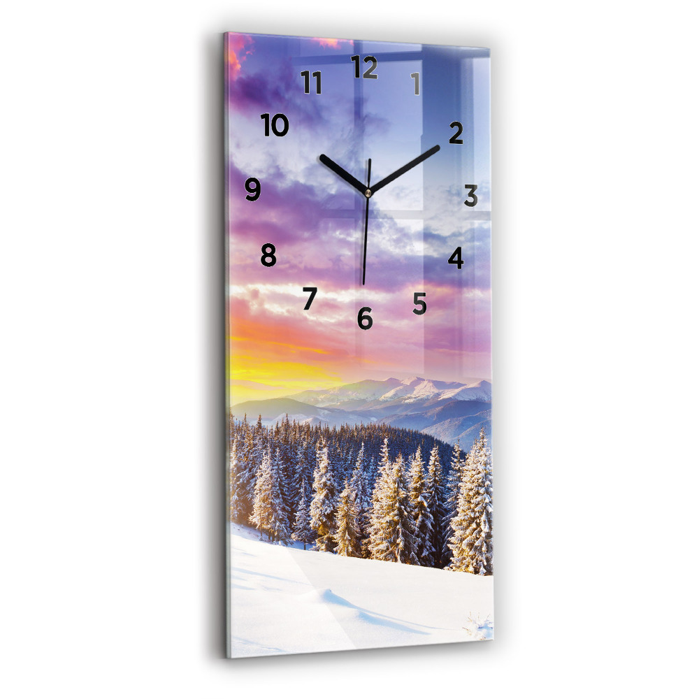 Horloge murale verticale Paysage de montagne hivernal