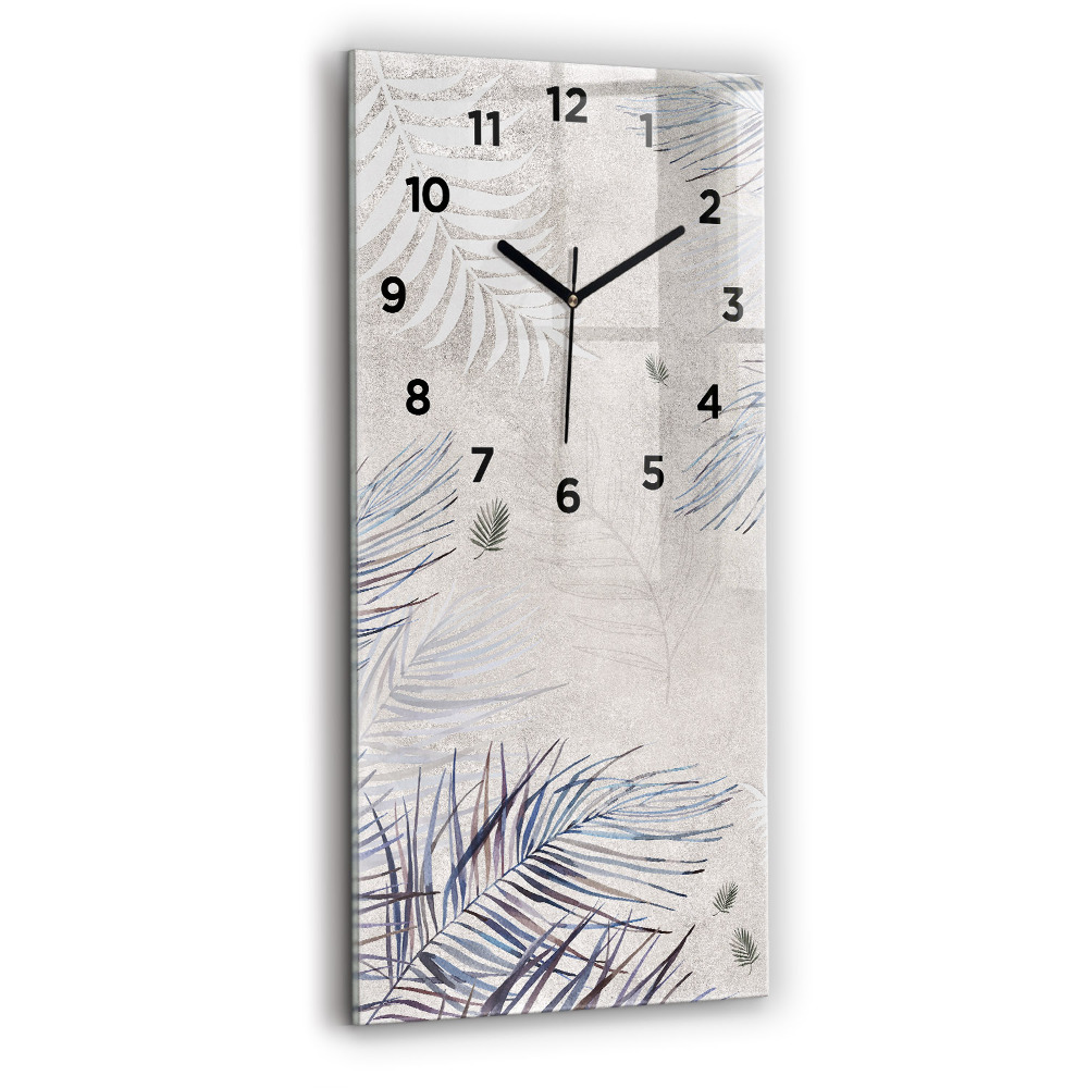 Horloge murale en verre rectangulaire Feuille de palmier
