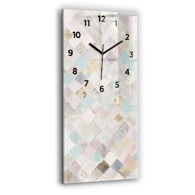 Horloge rectangulaire verticale Tuiles colorées