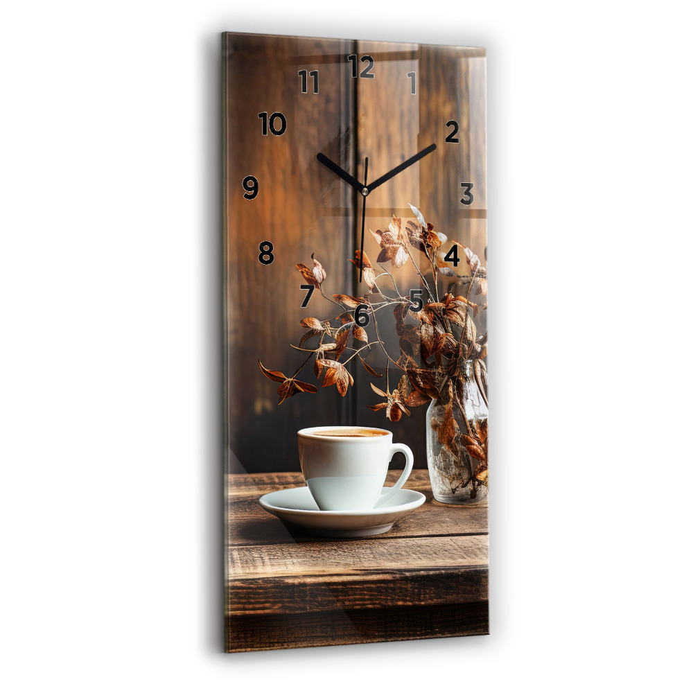Horloge murale verticale Tasse de café