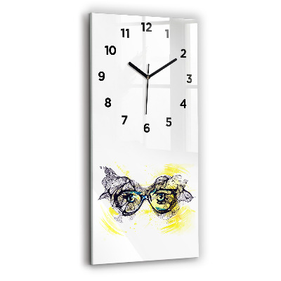 Horloge murale verticale Yeux dans des lunettes