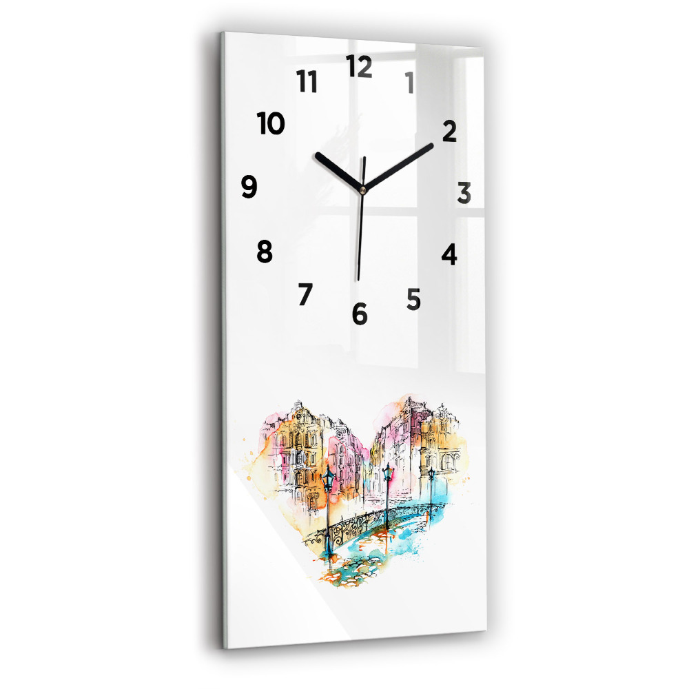 Horloge verticale en verre Architecture peinte