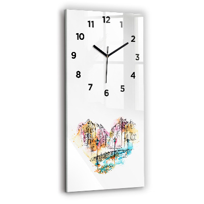 Horloge verticale en verre Architecture peinte