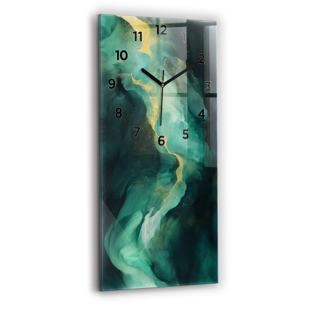 Horloge murale verticale Marbre vert