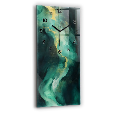 Horloge murale verticale Marbre vert