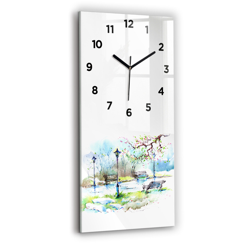 Horloge verticale en verre Printemps pittoresque