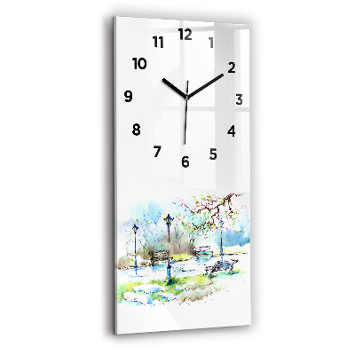 Horloge verticale en verre Printemps pittoresque