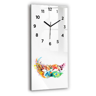 Horloge rectangulaire verticale Culture - drapeau brésilien