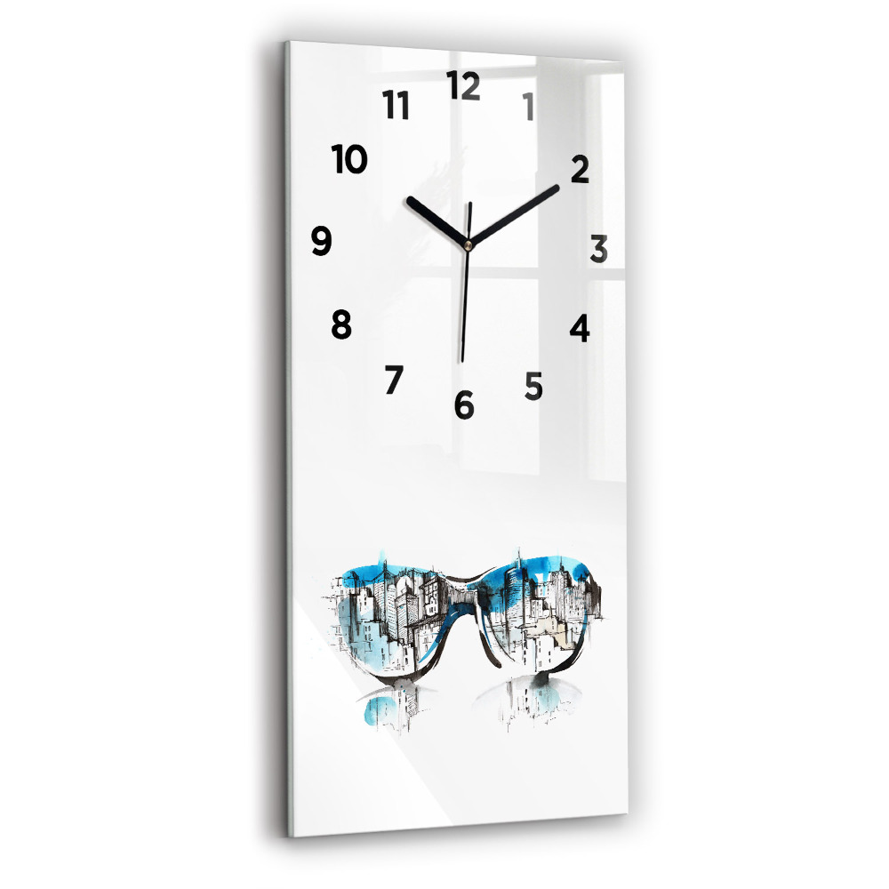 Horloge rectangulaire verticale La ville en lunettes