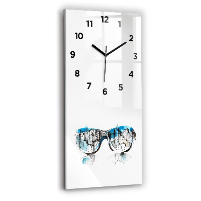 Horloge rectangulaire verticale La ville en lunettes