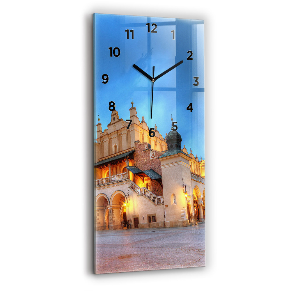 Horloge murale en verre rectangulaire Place du marché à Cracovie