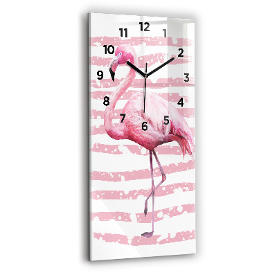 Horloge rectangulaire verticale Graphique d'un flamant rose