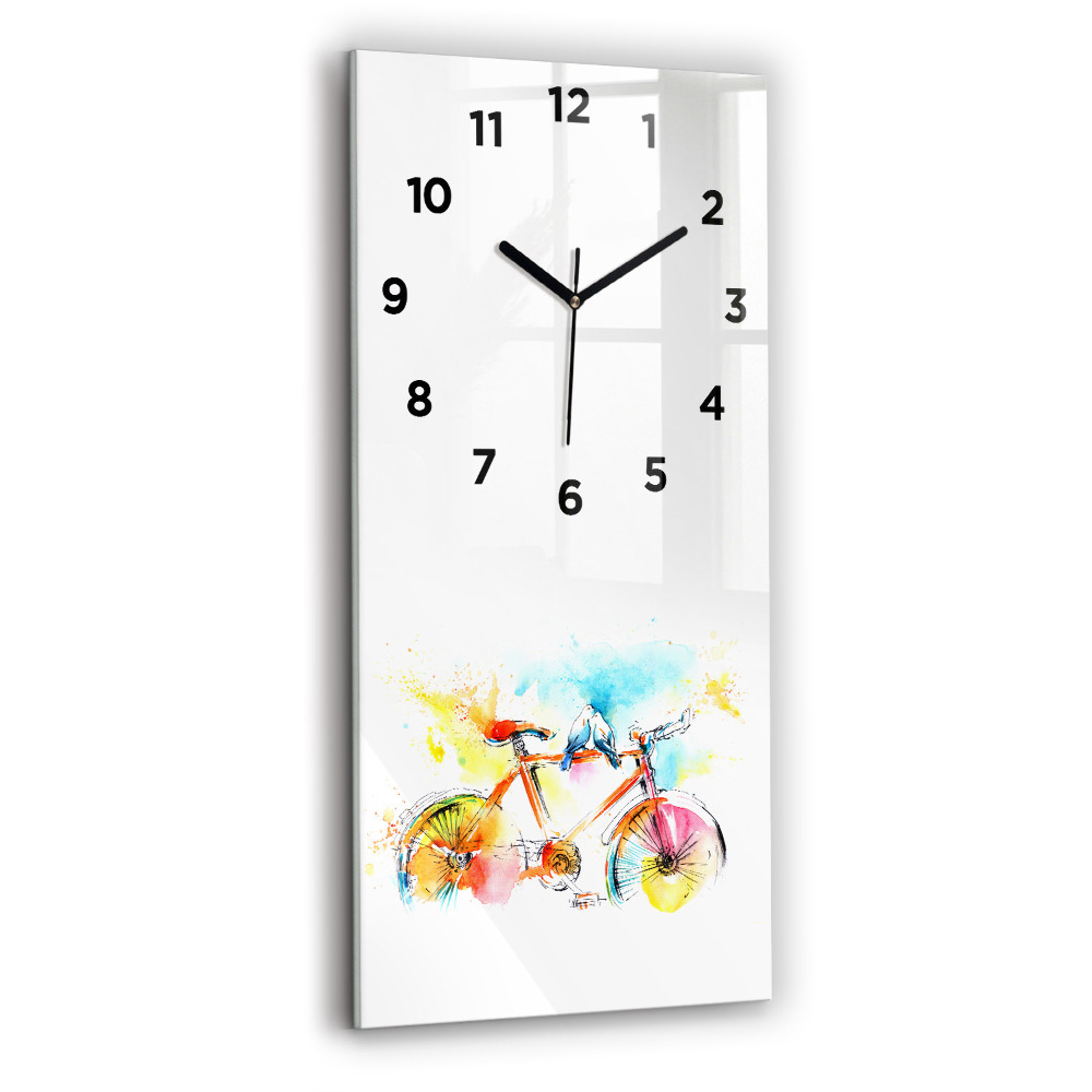 Horloge murale verticale Vélo peint