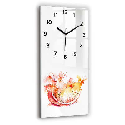 Horloge rectangulaire verticale Orange peinte