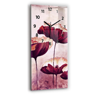 Horloge rectangulaire verticale Fleur de coquelicot