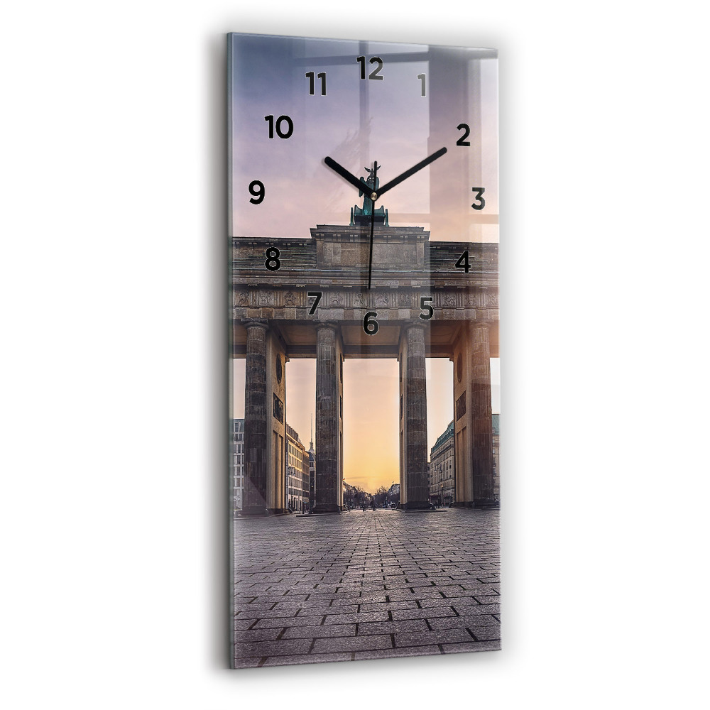 Horloge murale en verre rectangulaire Porte de Brandebourg