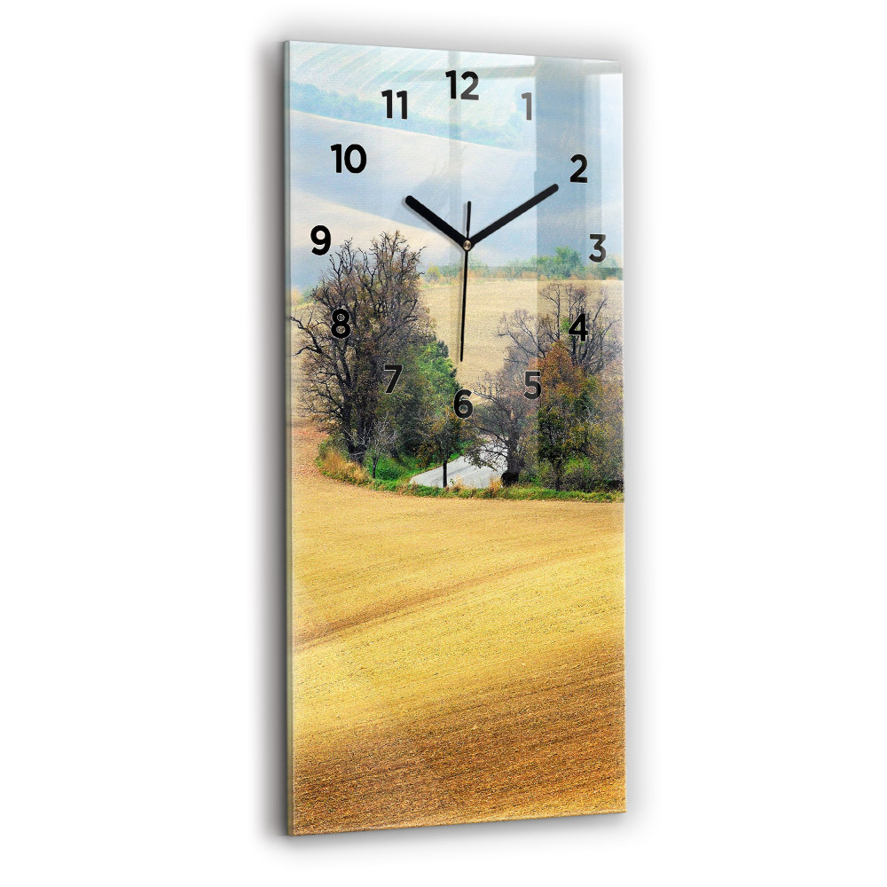 Horloge verticale en verre Paysage rural de Moravie
