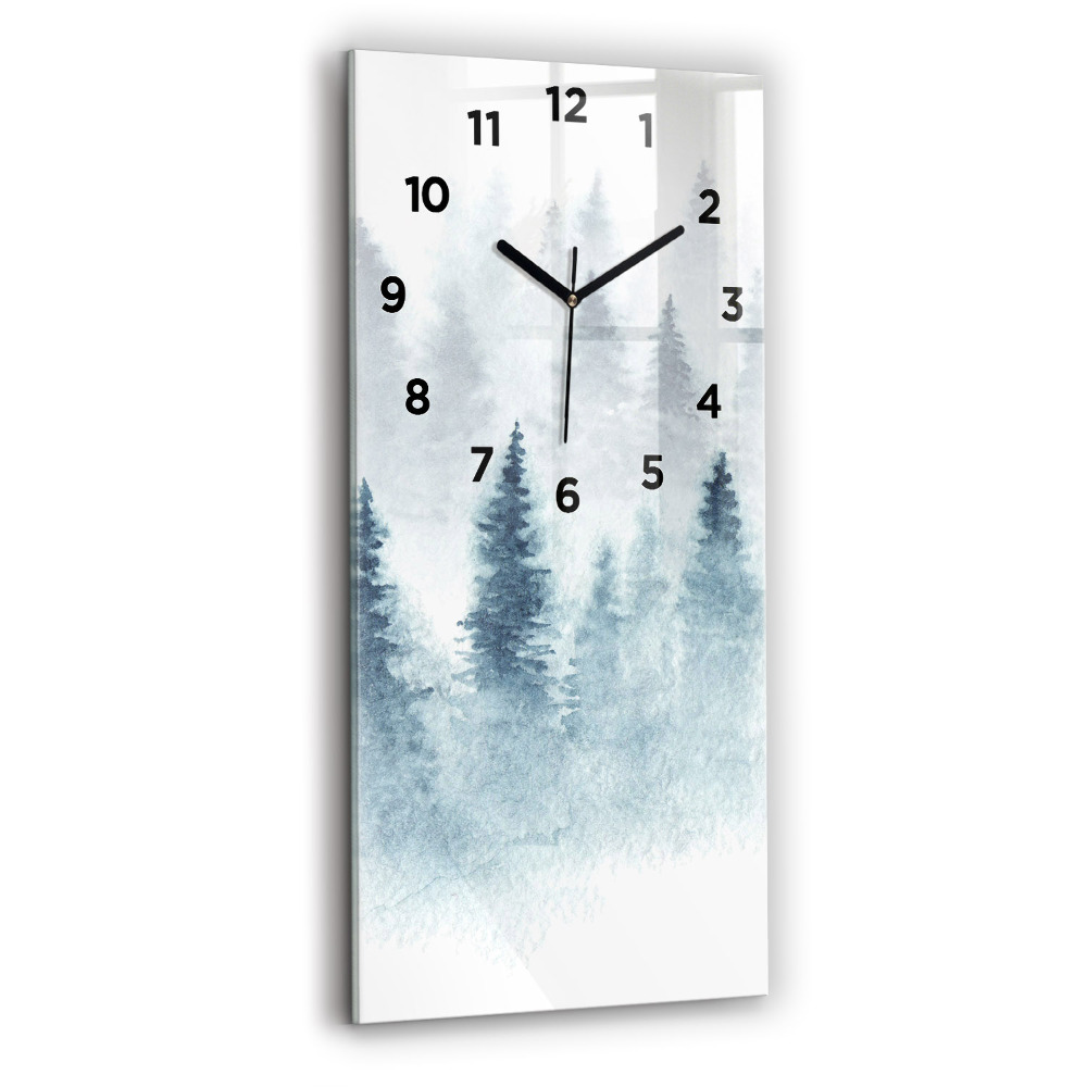 Horloge murale en verre rectangulaire Forêt d'hiver