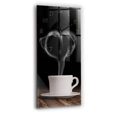 Horloge murale en verre rectangulaire Tasse de café chaud