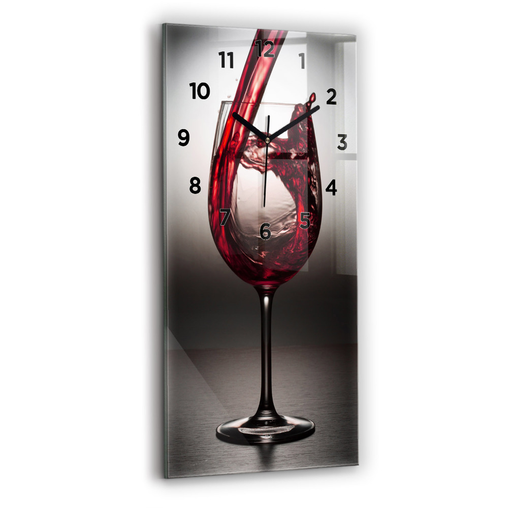Horloge murale en verre rectangulaire Verre à vin