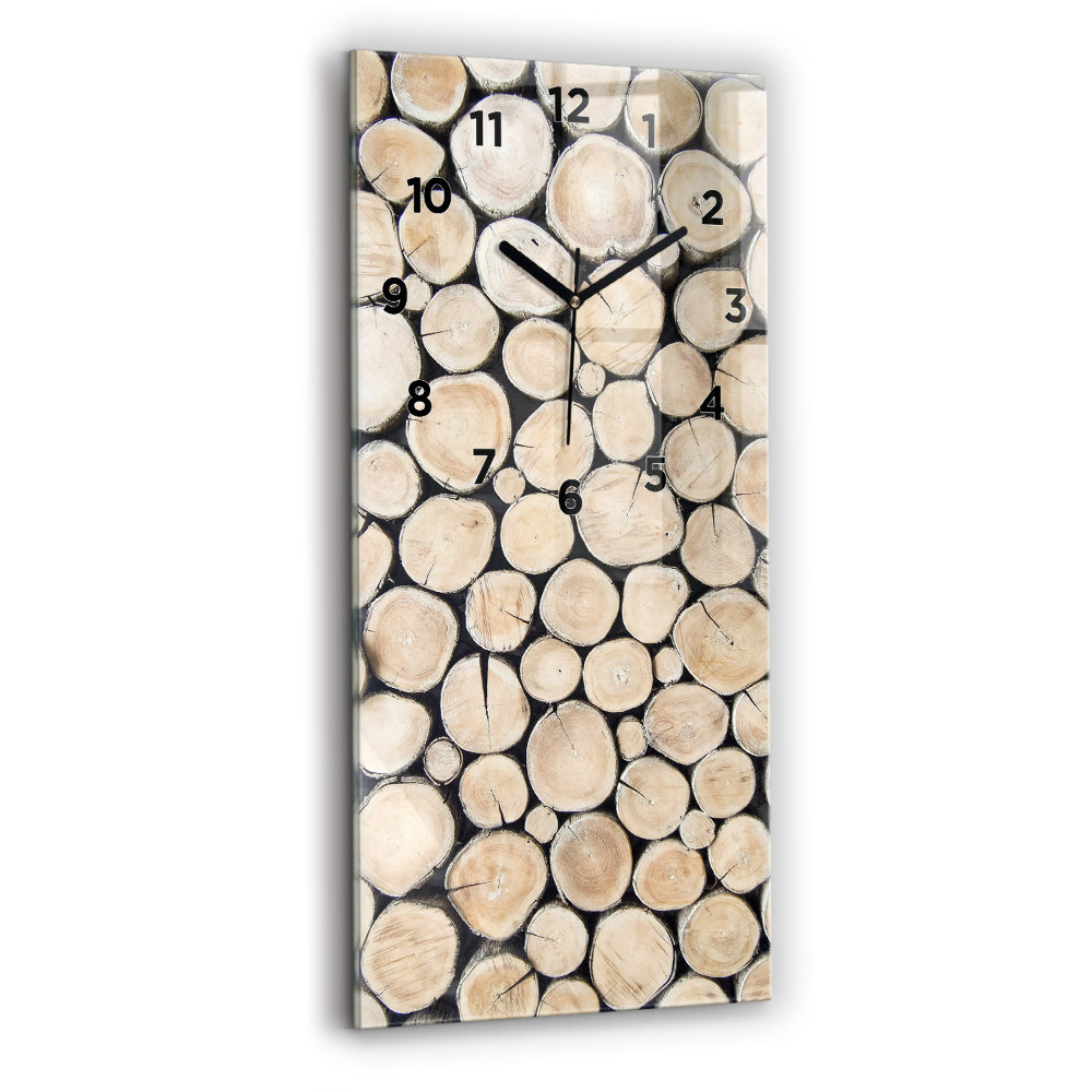 Horloge verticale en verre Troncs d'arbres coupés